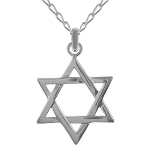 LOT Pendentif étoile de David en Argent + Chaîne NEUF - Longueur AU CHOIX - Picture 1 of 4