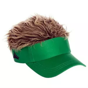 SOMBREROS DE PELO FLAIR CON CABELLO VERDE VISERA MARRÓN CABELLO CALIDAD SURF PATÍN NIEVE GOLF - Imagen 1 de 1