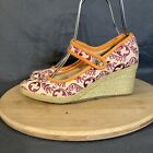 Plenty x Tracy Reese for Keds Womens 7.5M/38 Mary Jane Espadrille Wedge Shoes