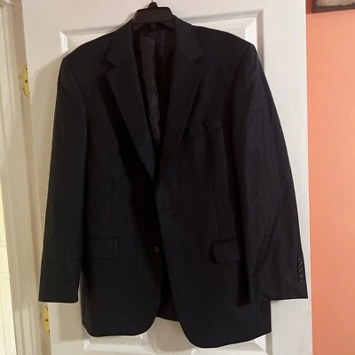 Abrigo deportivo a rayas Jos A Bank azul marino (parece negro) para hombre talla 41R Foto 1 de 4