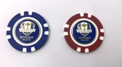 Ryder Cup 2025 Blackpage Negro - Ficha de póker roja con marcador de bola RC extraíble Foto 1 de 3