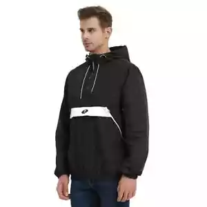 Rokka&Rolla Herren Half Zip Regen Kapuzenjacke Windbreaker Large SCHNELLER KOSTENLOSER VERSAND - Bild 1 von 8