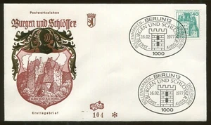 1977 Berlin Germany - Castles & Palaces - Burg Eltz A.D. Mosel - First Day Cover - Picture 1 of 1