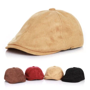Niños Niños Niños Informales Gorras Planas Cabbie Niño Pequeño Imitación Gamuza Boina Sombrero Conductor Nuevo - Imagen 1 de 4