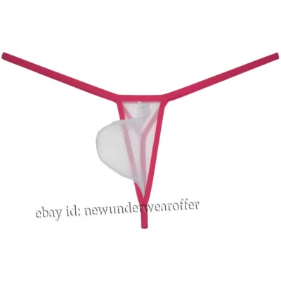Men See-through Mesh G-string Extreme Micro Thong Underwear Diamond Back Tangas - Image 1 of 4