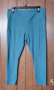 Leggings Zyia Active tiro alto 22" verde azulado para mujer talla 16-18 bolsillos elásticos - Imagen 1 de 11