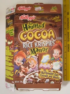 Empty Cereal Box Kelloggs 2004 COCOA Rice Krispies THE HAUNTED MANOR Z3A7 - Picture 1 of 2