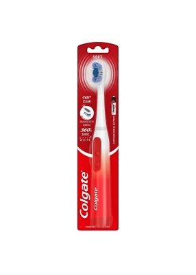 Colgate 360 Optic. Red Battery-Powered Toothbrush with Soft Bristles 1 Count - Image 1 of 3