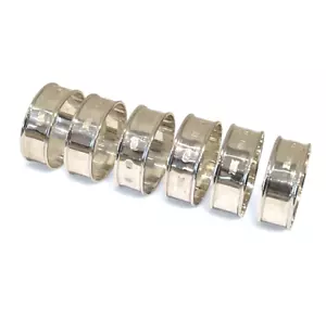Set of 6 Silver Napkin Rings with Feature H.M Queen Elizabeth II Hallmark NB323 - Picture 1 of 4