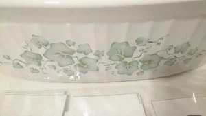 F-2-B Corning Ware French White Callaway Ivy 2.8 L Casserole Pyrex DC-1.5-C Top - Picture 1 of 12