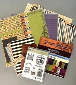 Stampin Up! Toxic Treats Stamp Set Retired Halloween PLUS 12x12 Papers Cardstock - Picture 1 of 5