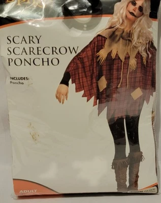 Poncho Espantapájaros Spirit Scary Adulto Talla Única Marrón A Cuadros Disfraz de Halloween Foto 1 de 3