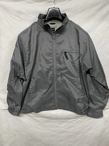 Vintage Y2K Nike Windbreaker Jacke Herren Large grau Full Zip Swoosh gefüttert - Bild 1 von 12