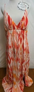 Athleta Faded Ikat Maxi Dress XL Coral Sand Summer Beach Vacation Sundress - Picture 1 of 9
