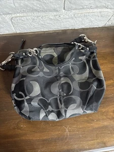 COACH Signature Brooke Shoulder Bag Women's black and grey - Picture 1 of 7