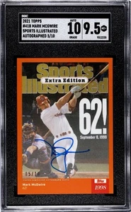 2021 Topps x Sports Illustrated Mark McGwire #41 Orange 5/10 SGC 9.5 MT+ 10 Auto - Picture 1 of 2