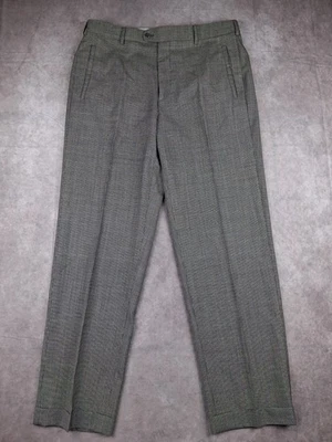 Pantalones Zanella Para Hombres 35x32 Gris Pata de Gallo Lana Oficina Pantalones Hechos en Italia Preppy Foto 1 de 4