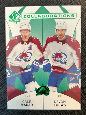 2024-25 SP Authentic #C-14 Cale Makar / Devon Toews Collaborations Green 1:120 - Image 1 of 2