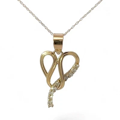 14k Yellow Gold 1/4ctw Brilliant Cut Diamond Pendant 18in (KS1023208) - Image 1 of 4