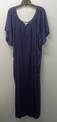 NWOT Purple Only Necessities Short Sleeve Nylon Long Gown Size 5X (38/40) - Image 1 of 3
