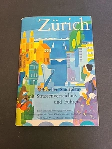 Antique Zurich City Guide Booklet and Fold-out Map- In German- Rare- 1967 - Picture 1 of 5