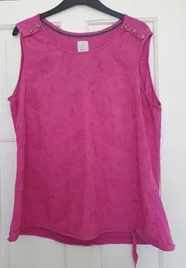 Mantaray Size 18 Pink Leaf Embroidered Pattern Front Sleeveless Top ! - Picture 1 of 3