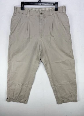Bills Khakis M2P 裤子男式 34x28 米色经典版型美国制造棉平底休闲裤 — 第 1/4 张图片