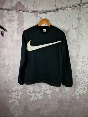 Nike Fleece Hoodie Men’s Y2K Drill Big Swoosh Jacket Black Long Sleeve Size XS-S - Image 1 of 4