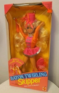 1992 BATON TWIRLING SKIPPER DOLL Barbie Teen Sister Mattel #3931 New Damaged Box - Picture 1 of 6