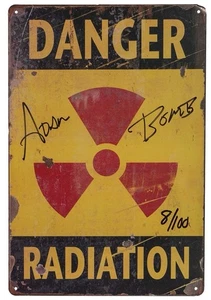 Original WWF Adam Bomb Hand Signed RADIATION 8/100 WWE Wrestling Metal Wall Sign - Picture 1 of 6