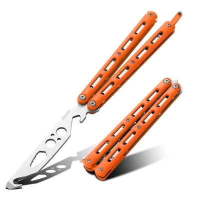 Butterfly Trainer Training Dull Tool Orange Metal knife Practice NEW - Image 1 of 4