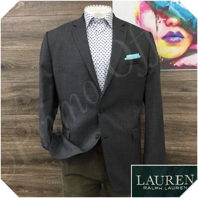 RALPH LAUREN мужской Blazer Sport пальто повседневный куртка размер 44L серый шерстяной костюм - Изображение 1 из 4