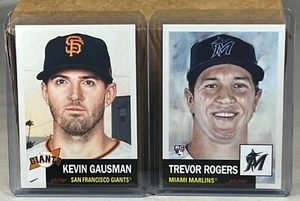 2021 TOPPS LIVING SET WEEK 26 #427 KEVIN GAUSMAN #428 TREVOR ROGERS MARLINS RC - Picture 1 of 2