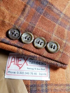 38R Bespoke Orange Purple Tartan Tweed Check Wool Blazer sportCoat Jacket NWOT - Picture 1 of 4