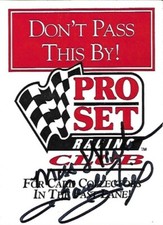 Sandi Fix signed 1992 PRO SET schedule NASCAR MISS WINSTON