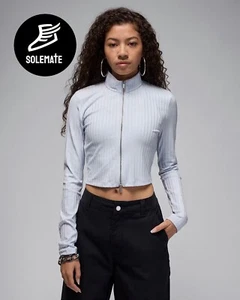 Nike Air Jordan Long Sleeve Crop Top Front Zip Women's Shirt🔥Fast Ship🔥New ✅ - Picture 1 of 7