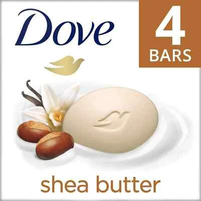 4 Pack Dove Purely Pampering Shea Butter Beauty Cream Bar Soap New 4 x 4.75oz - Image 1 of 4