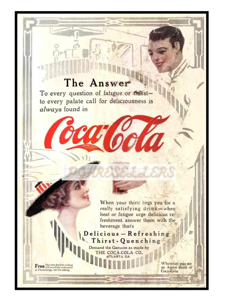 1912 Coca-Cola Antique Look Reproduction Advertisement Poster Print 8.5x11" - Image 1 of 1