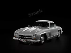Retro Mercedes-Benz 1955 Vintage Coche Gris Alta Resolución Decoración de Pared Estampado Foto Póster - Imagen 1 de 1