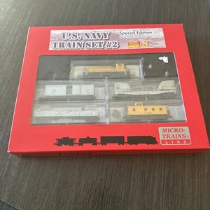N Micro-trains Special Edition US Navy Train Set 2 Open New Box - Picture 1 of 6