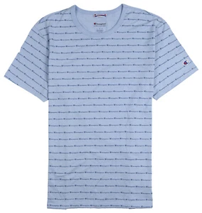CHAMPION Powerblend Script Logo AOP T-Shirt sz M Medium University Blue - Picture 1 of 2