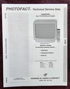 Sams Photofact 3295 Service Manual for Samsung TV TTB1340W, TTB1310/CX - Picture 1 of 1
