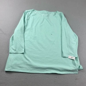 Talbots Shirt Womens 3X Aqua Boat Neck 3/4 Sleeves Tee Top NWT - Picture 1 of 10