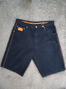 Vintage Pelle Pelle Shorts 40 Dark Wash Blue Baggy Wide Faded Skater Grunge Y2K - Picture 1 of 15
