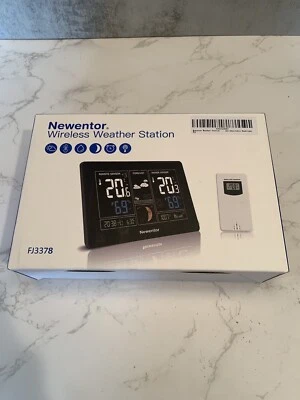 Newentor FJ3378 Black LCD Color Display Portable Wireless Wall Weather Station - Image 1 of 4