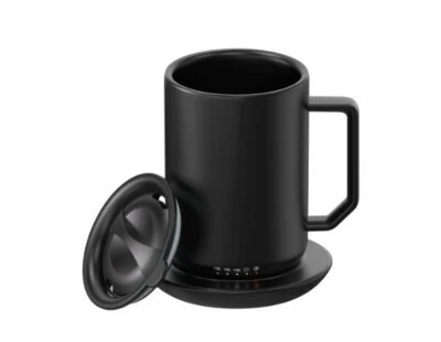 Taza de café Mainstays Warming nueva en caja, 12 oz. Acero inoxidable con calentador de tazas y tapa Foto 1 de 2