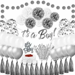 Baby Shower Decorations for Boy – It’s A Boy Party Decoration Kit - 52 Pieces - Picture 1 of 6