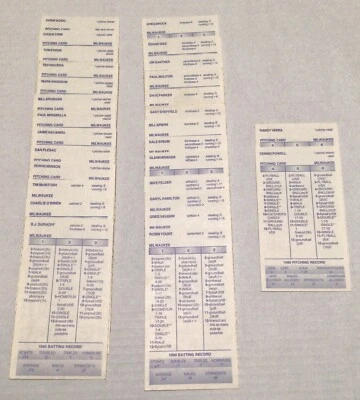1990 Strat-O-Matic Baseball Milwaukee￼ Brewers Team 26 out of 27 Players+2 OK - Image 1 of 2