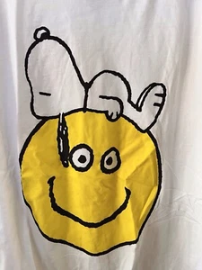 Peanuts Snoopy Smiley Face White T Shirt Unisex Size XXXL 3XL - Picture 1 of 4