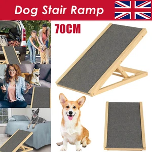Freestanding Dog Ramp Pet Puppy Ramp Adjustable Heights Non-Slip Carpet Stair UK - Picture 1 of 12